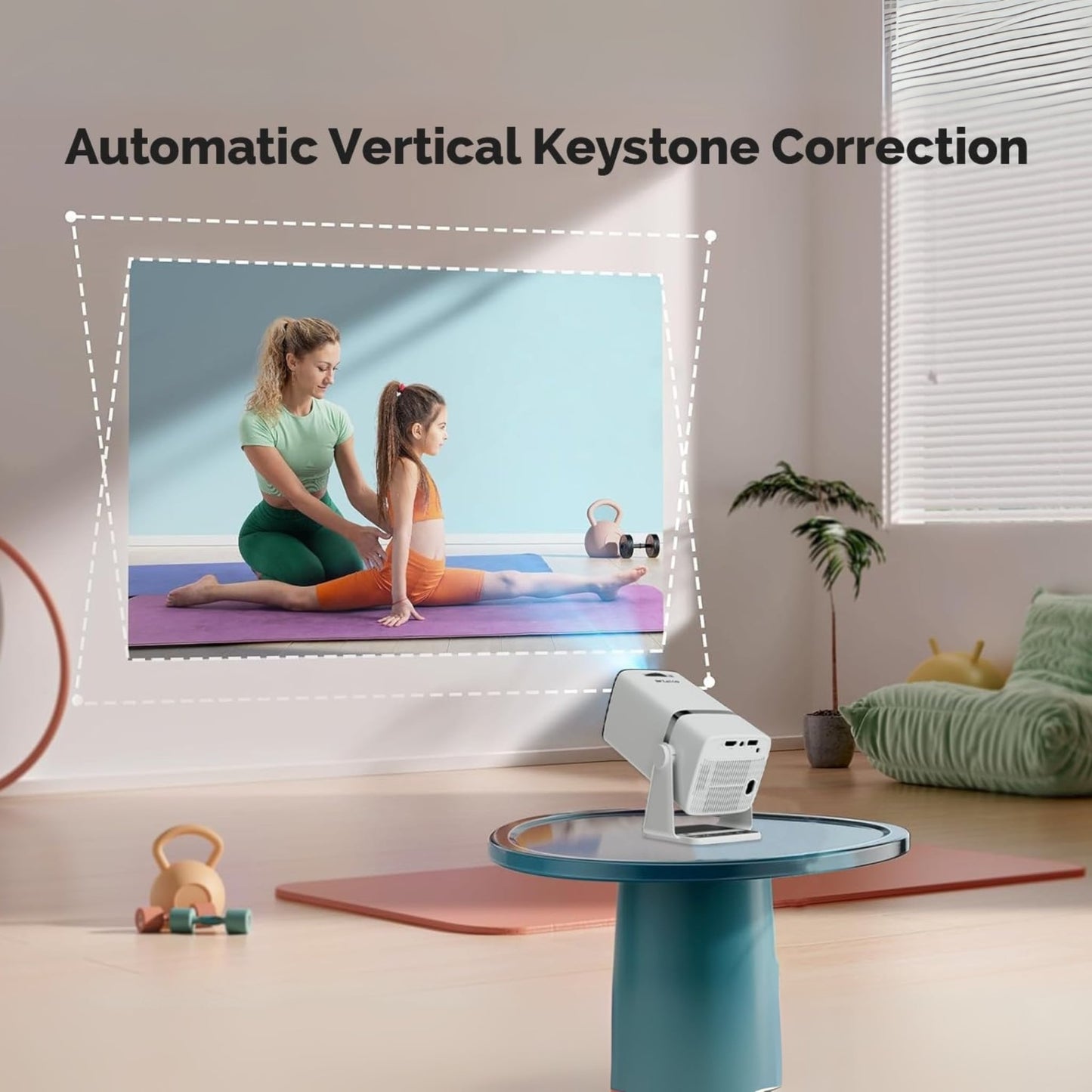 ZenPods Beam X | 4K Ultra HD Smart Projector, Native 1080p Full HD, Android 13, Auto Focus + 4D Keystone, 180° Rotatable Design, Inbuilt Netflix/Prime/YouTube, WiFi 6, BT 5.2 & Gaming Support, Screen Mirroring, HDMI-ARC, USB