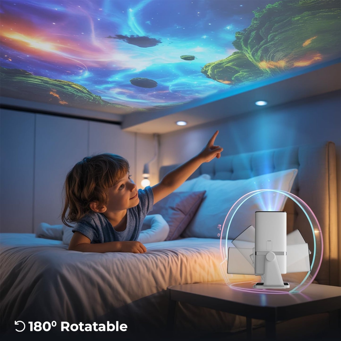 ZenPods Beam X | 4K Ultra HD Smart Projector, Native 1080p Full HD, Android 13, Auto Focus + 4D Keystone, 180° Rotatable Design, Inbuilt Netflix/Prime/YouTube, WiFi 6, BT 5.2 & Gaming Support, Screen Mirroring, HDMI-ARC, USB