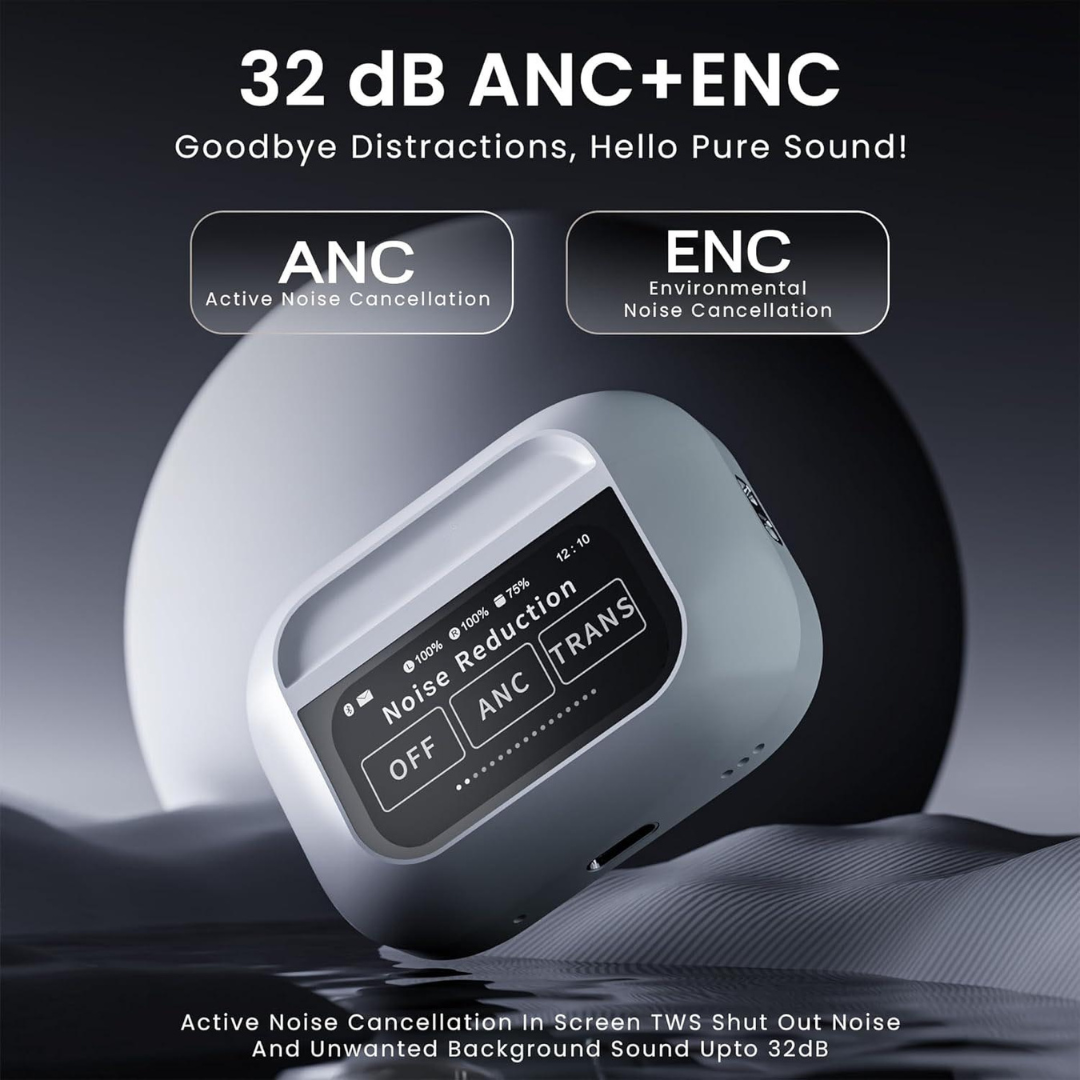 Zen Screen 2 with 1.41" Full HD Touch Screen + 100% ANC + GPS Tracking (Find my Zen) + 13mm High Bass Drivers