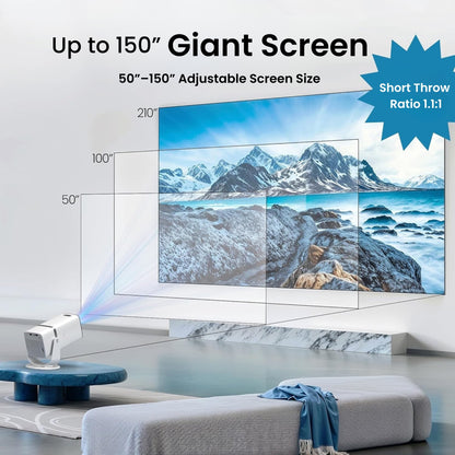 ZenPods Beam X | 4K Ultra HD Smart Projector, Native 1080p Full HD, Android 13, Auto Focus + 4D Keystone, 180° Rotatable Design, Inbuilt Netflix/Prime/YouTube, WiFi 6, BT 5.2 & Gaming Support, Screen Mirroring, HDMI-ARC, USB