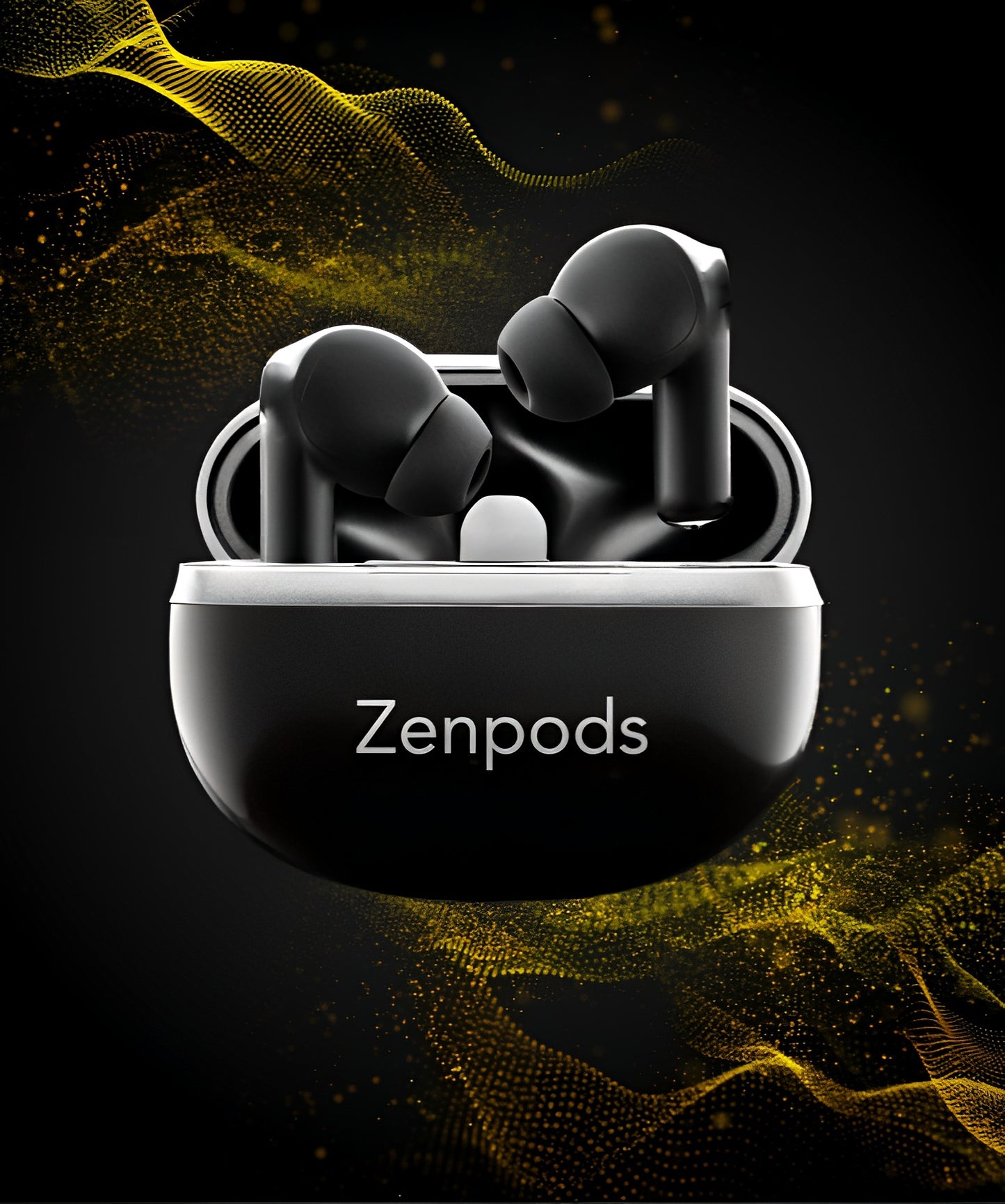 ZenPods Fusion Midnight Black - High Bass 13mm Drivers + 40Hrs Long Battery + Super-Low Latency Game Mode- IPX4 Water & Sweat Resistance