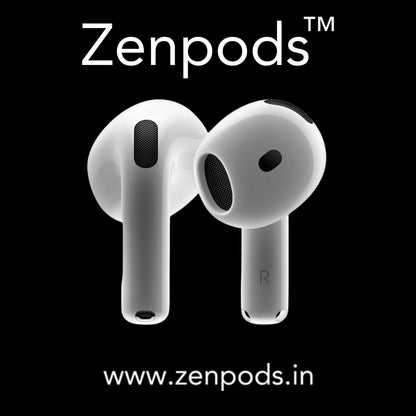 Zenpods 4 with 100% ANC working + 3D Spatial Audio + GPS Tracking (Find My Device) High Bass 11mm Sound Drivers ( Upgraded)