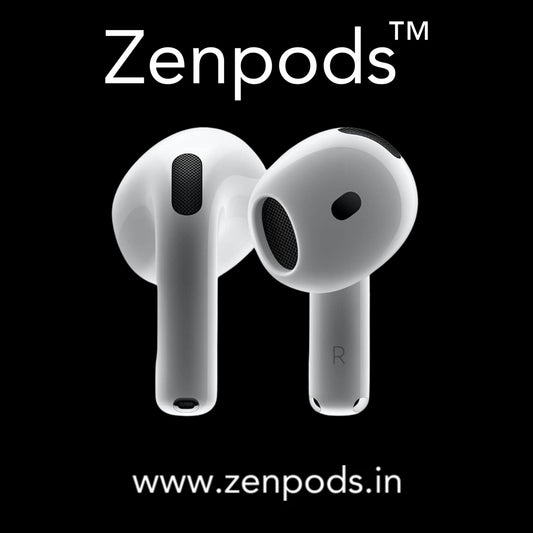 Zenpods 4 with 100% ANC working + 3D Spatial Audio + GPS Tracking (Find My Device) High Bass 11mm Sound Drivers ( Upgraded)