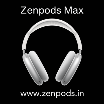 Zenpods Max Wireless Over-Ear Headphones with 100% Active Noise Cancelling - High Bass 40mm Sound Drivers with Immersive 3D Spatial Sound ( Magnetic Earcups)