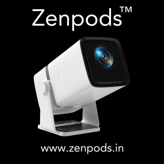 ZenPods Beam X | 4K Ultra HD Smart Projector, Native 1080p Full HD, Android 13, Auto Focus + 4D Keystone, 180° Rotatable Design, Inbuilt Netflix/Prime/YouTube, WiFi 6, BT 5.2 & Gaming Support, Screen Mirroring, HDMI-ARC, USB