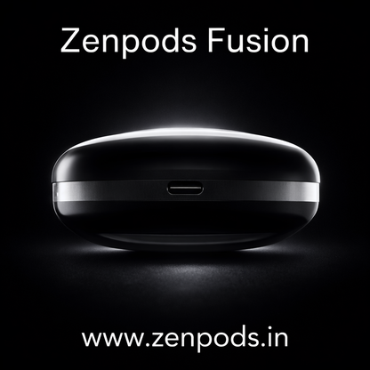 ZenPods Fusion Midnight Black - High Bass 13mm Drivers + 40Hrs Long Battery + Super-Low Latency Game Mode- IPX4 Water & Sweat Resistance