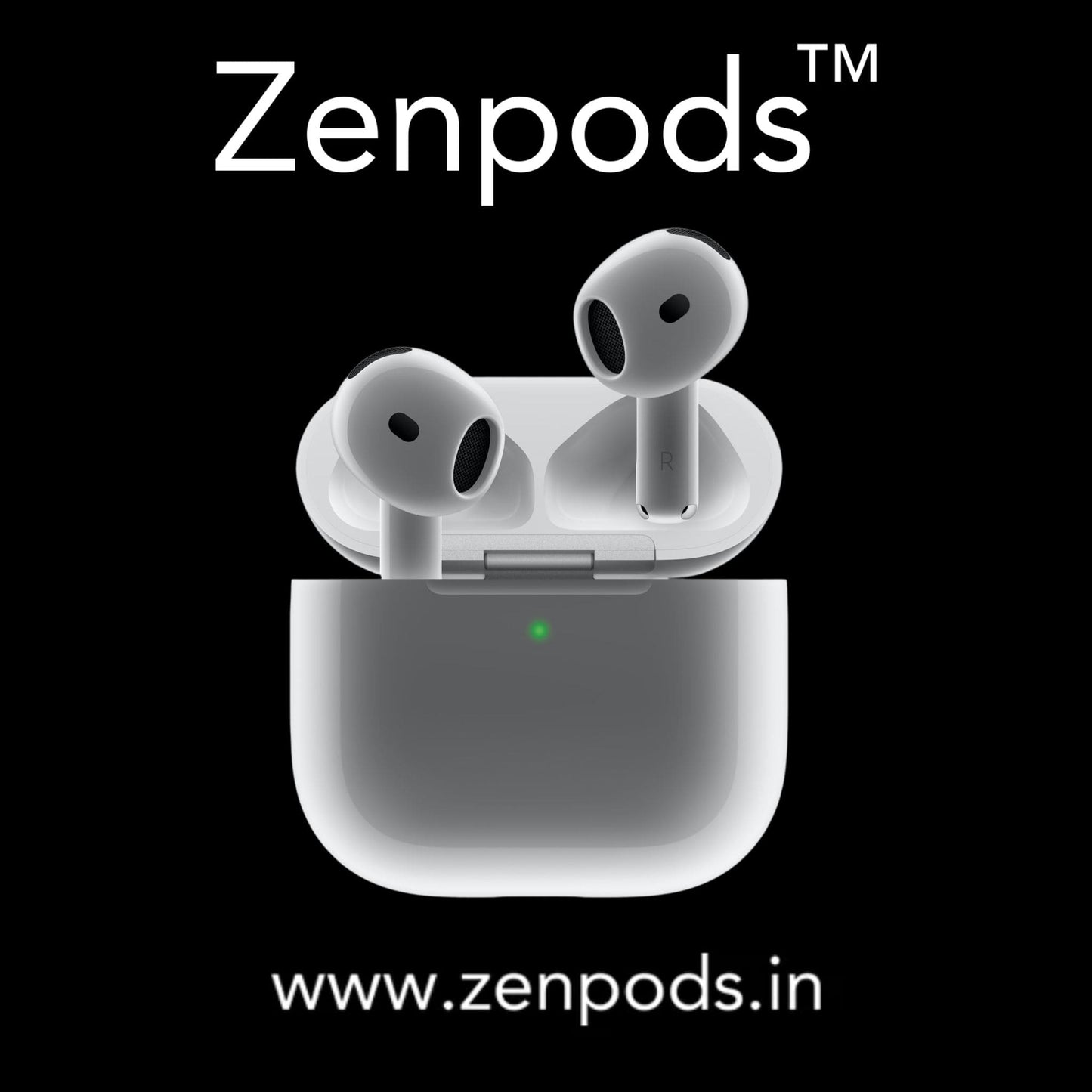 Zenpods 4 with 100% ANC working + 3D Spatial Audio + GPS Tracking (Find My Device) High Bass 11mm Sound Drivers ( Upgraded)