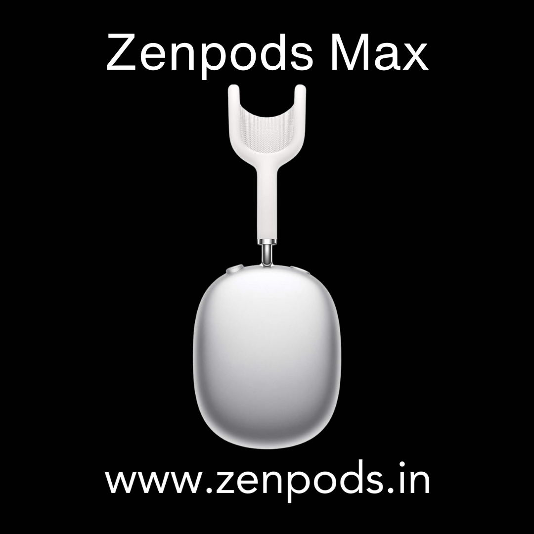 Zenpods Max Wireless Over-Ear Headphones with 100% Active Noise Cancelling - High Bass 40mm Sound Drivers with Immersive 3D Spatial Sound ( Magnetic Earcups)