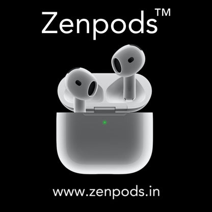 Zenpods 5 with 100% ANC working ( Wireless Charging) + 3D Spatial Audio + GPS Tracking (Find My Device) High Bass 11mm Sound Drivers
