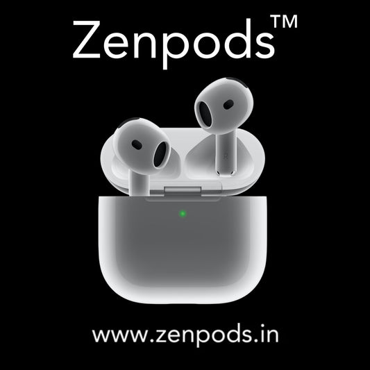 Zenpods 5 with 100% ANC working ( Wireless Charging) + 3D Spatial Audio + GPS Tracking (Find My Device) High Bass 11mm Sound Drivers