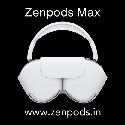 Zenpods Max Wireless Over-Ear Headphones with 100% Active Noise Cancelling - High Bass 40mm Sound Drivers with Immersive 3D Spatial Sound ( Magnetic Earcups)