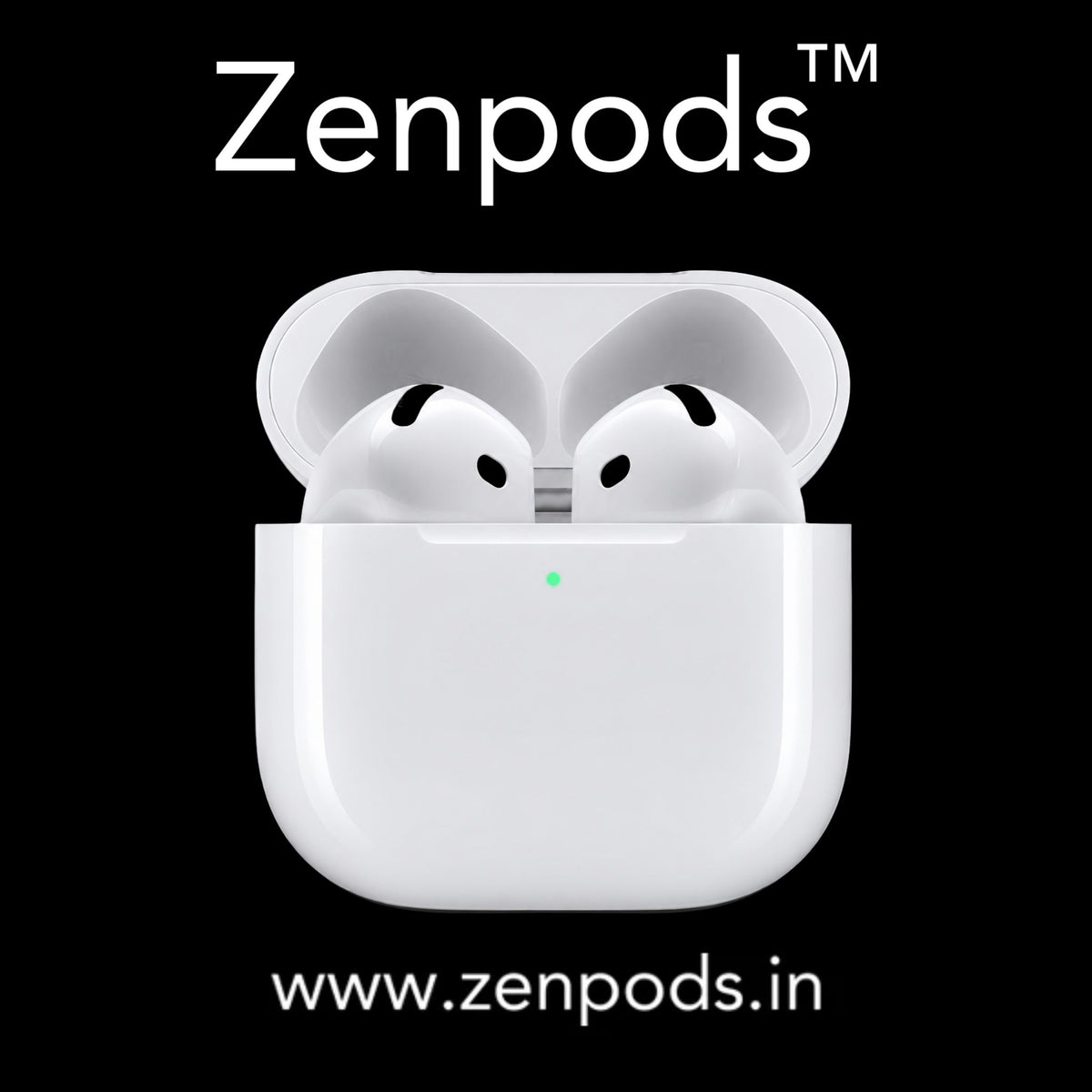 Zenpods 5 with 100% ANC working ( Wireless Charging) + 3D Spatial Audio + GPS Tracking (Find My Device) High Bass 11mm Sound Drivers