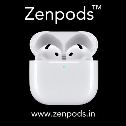 Zenpods 5 with 100% ANC working ( Wireless Charging) + 3D Spatial Audio + GPS Tracking (Find My Device) High Bass 11mm Sound Drivers