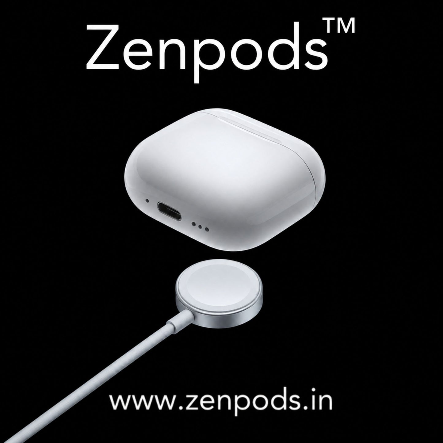 Zenpods 4 with 100% ANC working + 3D Spatial Audio + GPS Tracking (Find My Device) High Bass 11mm Sound Drivers ( Upgraded)