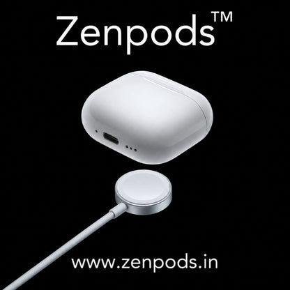 Zenpods 4 with 100% ANC working + 3D Spatial Audio + GPS Tracking (Find My Device) High Bass 11mm Sound Drivers ( Upgraded)