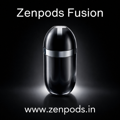 ZenPods Fusion Midnight Black - High Bass 13mm Drivers + 40Hrs Long Battery + Super-Low Latency Game Mode- IPX4 Water & Sweat Resistance