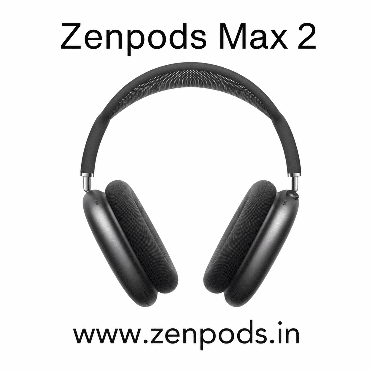 Zenpods Max 2 Wireless Over-Ear Headphones with 100% Active Noise Cancellation- High Bass 40mm Sound Drivers with 3D Spatial Audio ( Magnetic Earcups)