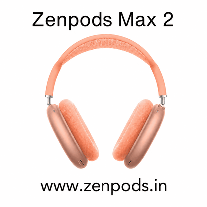 Zenpods Max 2 Wireless Over-Ear Headphones with 100% Active Noise Cancellation- High Bass 40mm Sound Drivers with 3D Spatial Audio ( Magnetic Earcups)