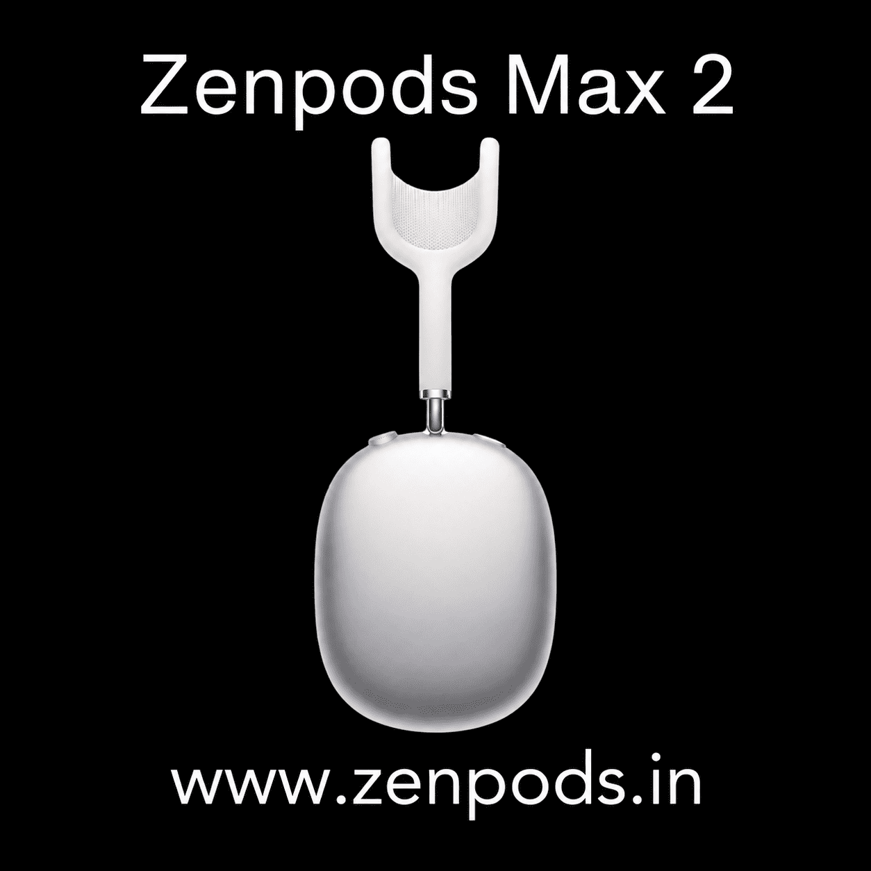 Zenpods Max 2 Wireless Over-Ear Headphones with 100% Active Noise Cancellation- High Bass 40mm Sound Drivers with 3D Spatial Audio ( Magnetic Earcups)
