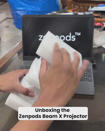 ZenPods Beam X | 4K Ultra HD Smart Projector, Native 1080p Full HD, Android 13, Auto Focus + 4D Keystone, 180° Rotatable Design, Inbuilt Netflix/Prime/YouTube, WiFi 6, BT 5.2 & Gaming Support, Screen Mirroring, HDMI-ARC, USB