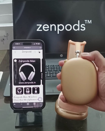 Zenpods Max Wireless Over-Ear Headphones with 100% Active Noise Cancellation- High Bass 40mm Sound Drivers with 3D Spatial Audio ( Magnetic Earcups)