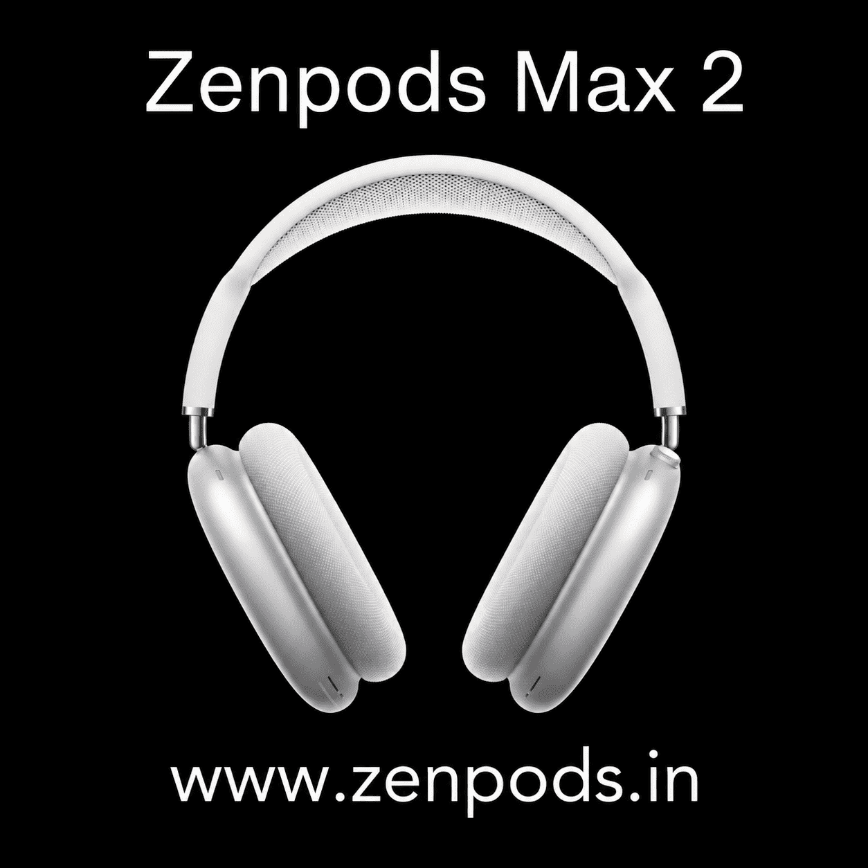 Zenpods Max 2 Wireless Over-Ear Headphones with 100% Active Noise Cancellation- High Bass 40mm Sound Drivers with 3D Spatial Audio ( Magnetic Earcups)