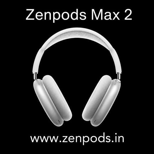 Zenpods Max 2 Wireless Over-Ear Headphones with 100% Active Noise Cancellation- High Bass 40mm Sound Drivers with 3D Spatial Audio ( Magnetic Earcups)